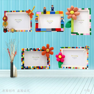 DIY Handmade Childrens Group Photo Frame Kindergarten Graduation Picture Display Stand 6-7 Inches Modern Simple Style
