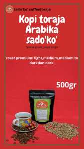 Sadoko Coffee Toraja 500gr Kopi Arabika Toraja premium fullwash