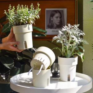 Self Watering Pots for Indoor Planters Plastic Self Watering Planter Pot Garden Flower Pots with Water Level Indicator