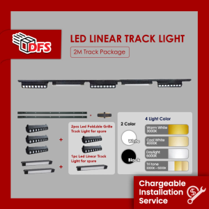 DFS LED LIGHT LED Linear  + Grille Track Light / Linear  + Foldable Track Light 2M (2pcs 1M) Track Complete Set