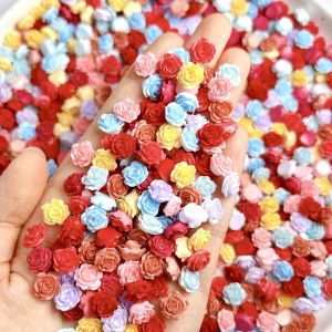 3D Solid Color Luminous Rose Flowers Resin Nail Art Decorations Minimalist Sweet Blossoms Nail Charms for DIY Nails Ornaments
