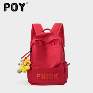 Poy® Short Trip Womens Backpack Large Capacity Outdoor Hiking Computer Bag Casual Simple Style Soft Handle with Computer Compartment