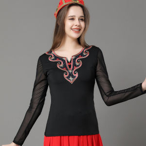 New Arrival Xinjiang Dancing Dress Female Exercise Clothing Uygur Performance Wear Tops Art Exam Performance Minority Costume