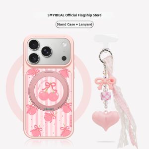 Smyideal | Pink Cherry iPhone Case Magnetic with Rotatable Stand