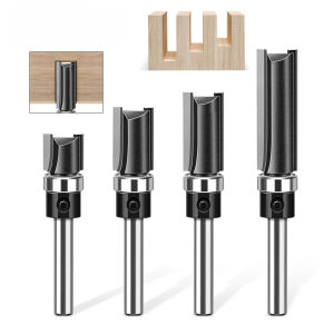 1-Piece 6mm (1/4" Shank) Straight Bearing Router Bit – Copy Trimming Cutter Edge Trimmer and Milling Cutter for Woodworking