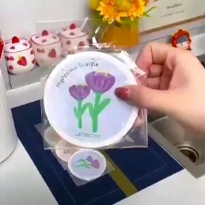 3PCS Wood Pulp Cotton Dishcloth Wipe Clean Accessories Kitchen Flower Pattern Dishcloth Compress Absorbent Sponge