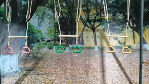 Outdoor Indoor Kids Flying Gym Rings Swing Toy Sports Equipment Trapeze Swing Bar Rings Heavy Duty Chain Swing