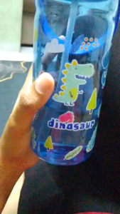 550ml Simple Cute Drinking Bottle Kids Water Bottle with Leak Proof Flip-Top Lid Reusable Botol Air Budak bottle with Straw