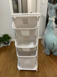 Simple Large Three-layer Laundry Basket Clothes Storage Basket Dirty Clothes Basket Bathroom Organizer  Style Home Storage