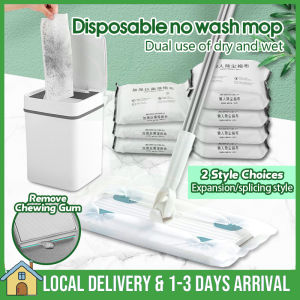 Electrostatic Flat Mop Disposable Clean Wet Mop Wiper Floor Mops Dust Removal Paper Flat Mop Hand Free Washing Lazy Magic Mop Viral Tisu Pengelap Lantai 静电拖把