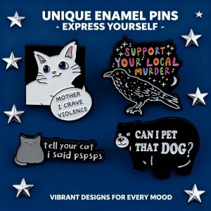 Bandai | Wholesale Animal Saying Cat Dog Bear Brooch Pin Badge Alloy Clothing Backpack Accessory