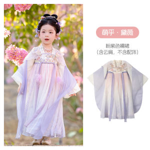 Purple Fairy Girls Ancient Chinese Style Dress Childrens Tang Suit Baby Wind Spring Autumn Clothes for Little Girls
