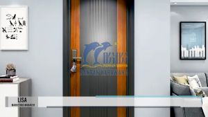 Pintu Baja Panpan Motif Serat Kayu Kuning Tipe 8033 Lengkap Full 1 Set