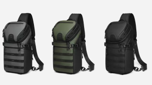 SEA CHOICE Multi-functional Mens CrossBody Bag - Waterproof Material Dry Wet Separation Design Travel Chest Bag with USB Charging Port Large Capacity for Travel