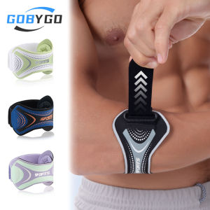 GOBYGO 1 ชิ้น อุปกรณ์ป้องกันข้อศอก ช่วยรักษาเสถียรภาพข้อต่อ ดูดซับแรงกระแทก ปรับแรงกดได้ ฟรี ปรับระดับได้ตามต้องการ อุปกรณ์ป้องกันข้อศอก สำหรับกีฬา ฟิตเนส เทนนิส