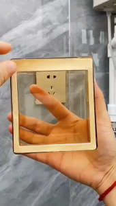 Type 86 Double Self-adhesive Waterproof Box Switch Socket Protective Cover Splash Proof Box Bathroom Toilet Waterproof Box