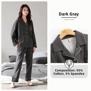 JIALEFEN | Cotton Long Sleeve Plus Size Sleepwear Set