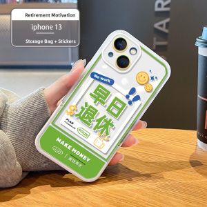 Asina | Invisible Stand Case for iPhone 14 with Text and Creative Design