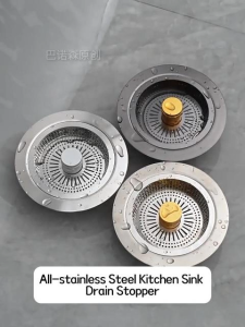 Universal Dishwashing Sink Pop Up Leak Stopper 304 Rust-Resistant Anti-Odor & Anti-Leakage Fast Drainage With Food Catcher Basket Kitchen Sink Strainer