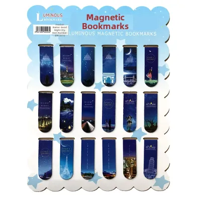Sakura Magnetic Bookmarks Set of 18 Cute Cartoon Girls Simple Artistic Double-Sided Magnet Book Markers Student Study Supplies Gifts