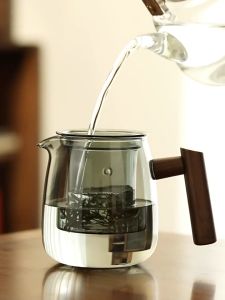 550ml Flower Teapot High Borosilicate Glass Teapot Flower TeaCup with Infuser with Four Cups