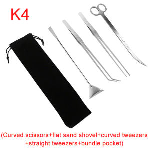 Aquarium Scissors Tweezers Tools Set Fish Tank Aquatic Plants Wave Scissors Grass Stainless Cleaning Tools Aquarium Accessories