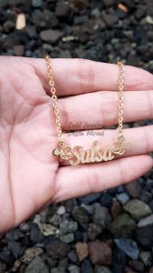 Kalung Nama - Zedd Jewelry: Warna Silver dan Emas Tahan Lama Anti Karat - Cantik Berkualitas Cocok Untuk Kado Hadiah - Aliya Necklace: Titanium 18K Gold Plated - COD Bayar Di Tempat