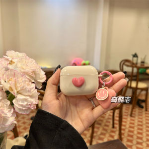 Pink Heart Shaped Protective Case for UGREEN T3 T6S Bluetooth Earphones Anti-Fall Soft Shell Cute Smiling Face Simple Style Girls Heart