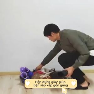 Hộp Đựng Giày Nhựa Có Nắp Chống Bụi Hiện Đại Kệ Để Giày Dép Nắp Nhựa Cứng Hiện Đại Có Thể Xếp Chồng