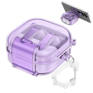 Ốp Tai Nghe Samsung Galaxy Buds 4 Pro Trong Suốt Có Giá Đỡ Liền Chất Liệu TPU PC Vỏ Bảo Vệ Có Nhũ Dành Cho Buzz 4 Pro