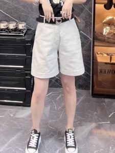 High Waist Slimming Denim Shorts Womens plus Size Summer Loose Hip Covering Casual Mid-Length Wide Leg Five-Quarter Pants