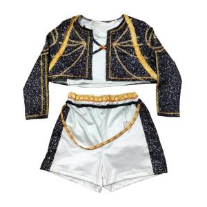 New Pop Singer Cosplay Costume for Girls Halloween Christmas Black White Vest Coat and Shorts Three-piece Set Dress Up