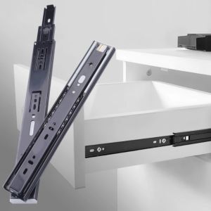 รางสไลด์ลิ้นชัก รางลิ้นชักซ่อน SOFT CLOSE ลิ้นชัก รางสไลด์ รางลิ้นชัก 2ตอน 3ตอน สีดำ ปิดนุ่มนวล กดกระเด้ง ต่อคู่ สแตนเลส 304