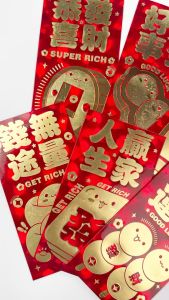 Pinky Bee Angpau Hongbao Panjang Gold Premium Imlek Ulang Tahun