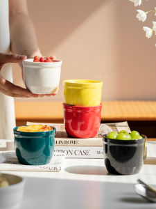 Minimalist Pure Color Small Baking Bowl Microwave Oven Baking Pudding Shufulei Baking Cup Commercial Candy Snacks Bowl