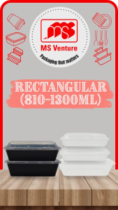 {MSV-WS} Rectangle Microwavable Plastic Takeaway Containers (810ml-1300ml) Anti Leak Durable MS 850BS MS 900A MS 1000BS