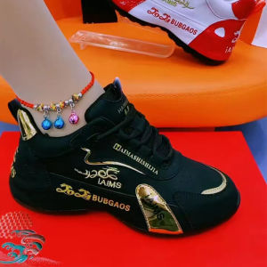 Eama Shijia Genuine Leather Dad Shoes Womens Spring 2025 Versatile Fashionable Casual Sports Shoes Soft Bottom Breathable