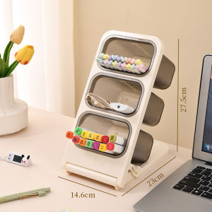 Foldable Large Capacity Pen Holder Office Desk Supply Storage Box Slanted Insert Stationery Organizer Student Work Position Rack