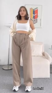 Loose Pants Trousers/ Celana Wanita/ Celana Formal/ Celana Kantor/ Style Korean