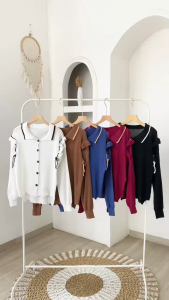 Ashela Cardigan Rajut Korean Style - Outer Wanita Kekinian - Atasan Wanita Remaja Kekinian Terbaru Outfit - Atasan Rajut Wanita