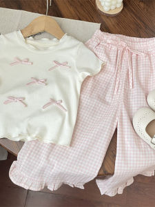 Princess Style Set Short Sleeve Top and Bell Bottom Pants