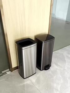 QIAOLESEN | Large Capacity Stainless Steel Waste Bin 50L