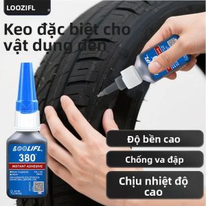 LOOLIFL Đen Vừa CA Keo Cao Cấp Cyanoacrylate Siêu Keo Dính Liền Cho Lốp Cao Su & Vật Dụng Màu Đen Chất Lỏng Mạnh Bít