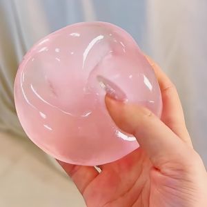 Pink Maltose Squishy Toys Mochi Anti Stress Sensory Fidget Toy Soft Simulated Transparent Maltose Slow-rebound Decompression Toy