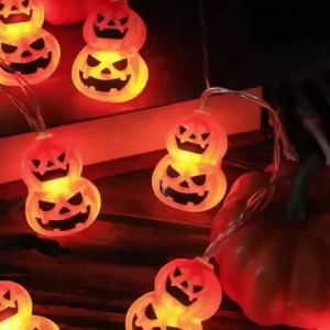 1PC 10/20LED Halloween Decorations 2 Layer Orange Pumpkin String Lights Battery Powered String Lights for Indoor Outdoor Party