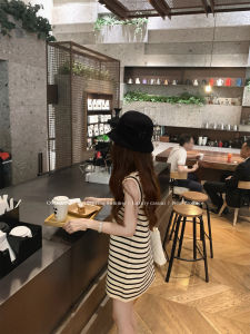 Váy Vest Sọc Coolline Lin Zixi Dễ Mặc Cho Công Sở Mùa Hè Không Tay Váy Ngắn Váy Công Sở Thường Ngày Cho Nữ