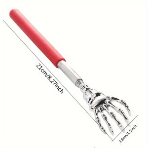 Adjustable Stainless Steel Back Scratcher with Retractable Claw for Portable and Convenient Massage and Tickle Relief