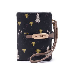 Korean Style Short PU Leather Wallet for Students Cute Cartoon Personality Popular Handheld Coin And Bill Purse Womens Bag