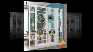 Vách ngăn liền kệ vách ngăn phòng khách nhà bếp gỗ MDF VLK401 - NỘI THẤT LẮP RÁP VIENDONGADV