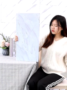 Self-adhesive 3d Marble Wallpaper Nonslip Peel and Stick Floor Tiles Sticker Living Room Bathroom